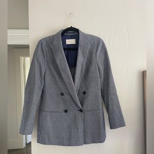 NWOT SUISTUDIO Women’s Double Breasted Classic Blazer Blue Heather Sz 36R